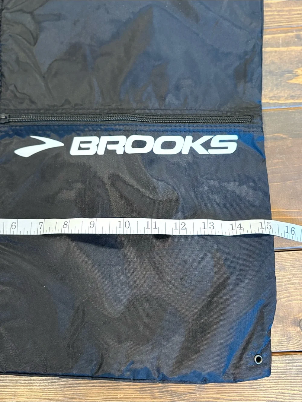 Brooks Black Drawstring Backpack with Pocket